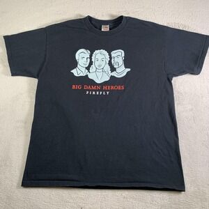 Vintage Firefly Shirt Mens XL Black Big Damn Heroes Shindig 2004 Austin Tee